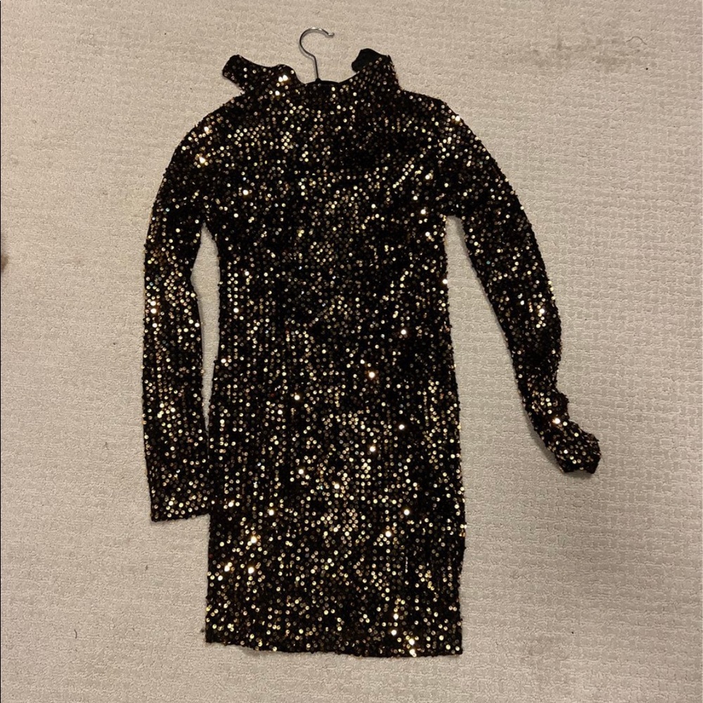 Bronze sequin dress